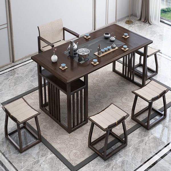 Chinese Modern Oriental Solid Wood Tea Table Addin